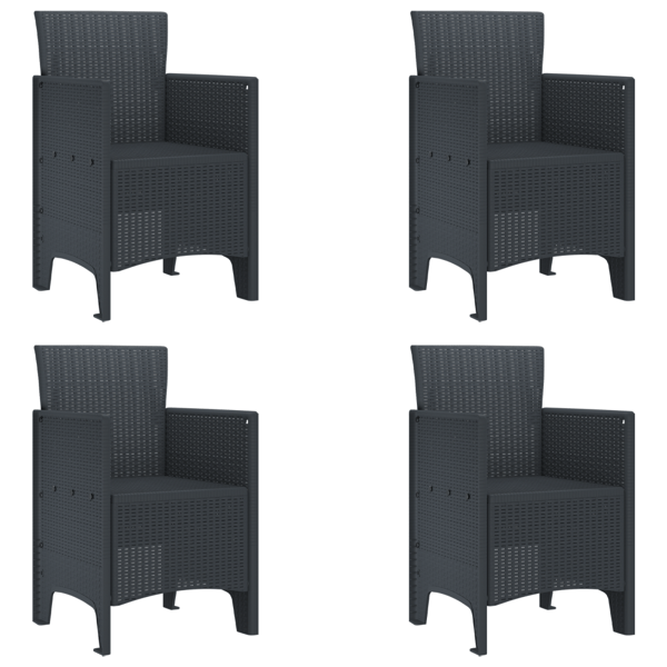 Trädgårdsmöbelset 5 pcs Antracit Polypropylen