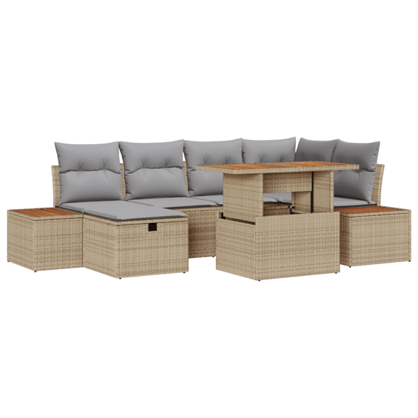 Trädgårdsoffset 7 st Beige konstrotting