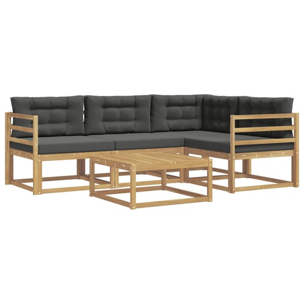 Utomhussoffset 5 pcs Vit och antracit 79 x 79 x 37 cm Polyester