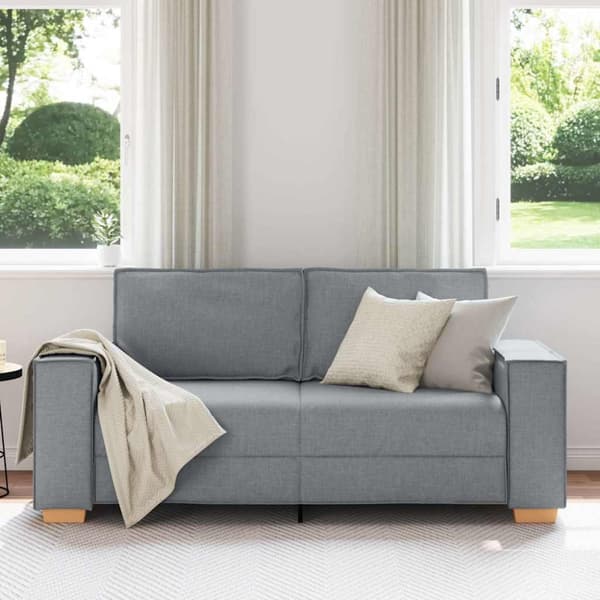 2-sitssoffa ljusgrå 180x78x84 cm tyg