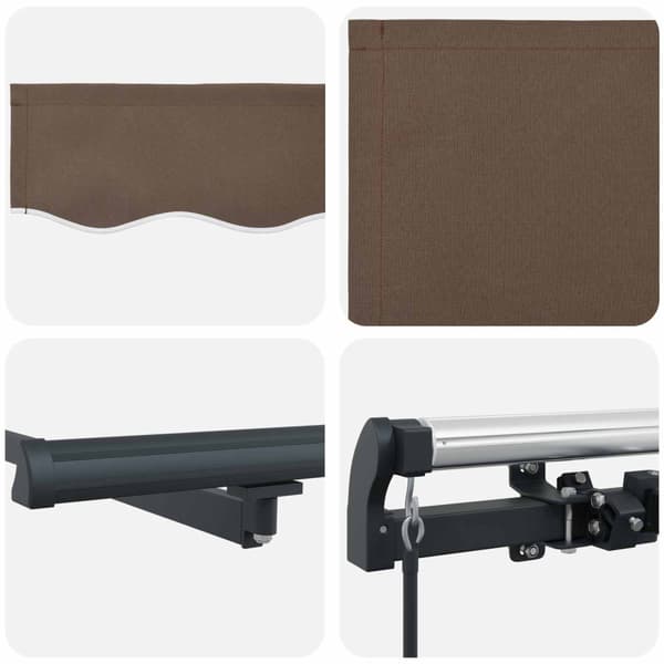 Utfällbar markis Taupe 600 × 350 cm Polyester och Stål