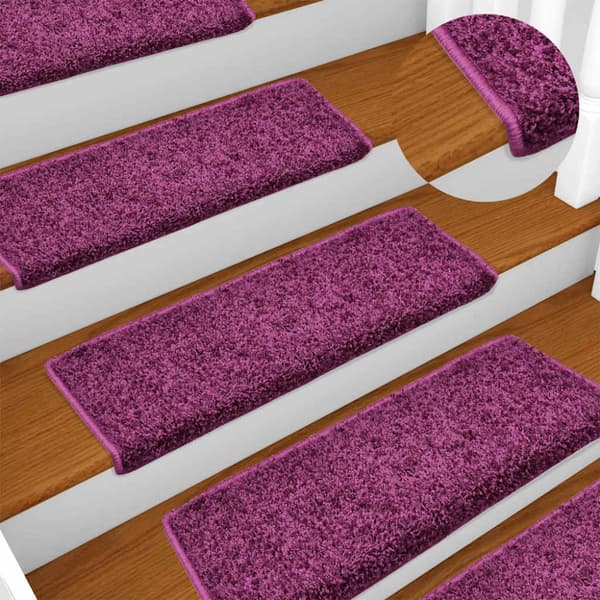Trappmattor 30 st 65x21x4 cm violett rektangulär kant