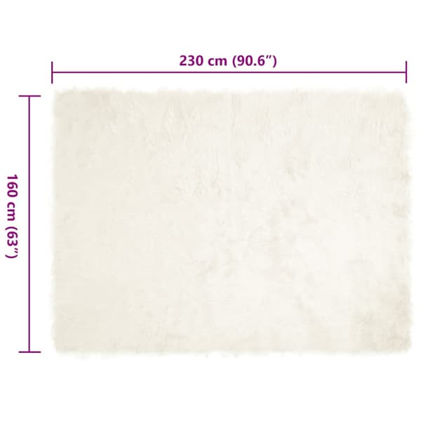 Fuskfäll matta TAFALLA Vit 160 x 230 cm Polyester