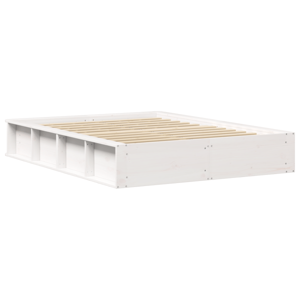 Sängram Vit 135 x 190 cm Massiv furu