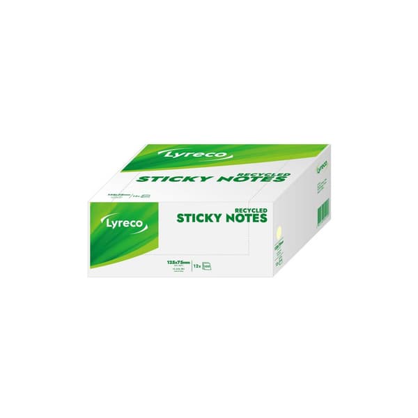 Notes LYRECO recycled 76x127mm gul 12/fp