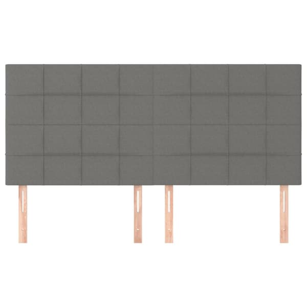 Sänggavel mörkgrå 180x5x118/128 cm tyg