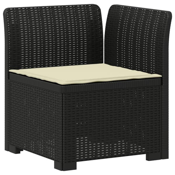 7-sits Soffa med Kuddar Rattanlook PP Antracit