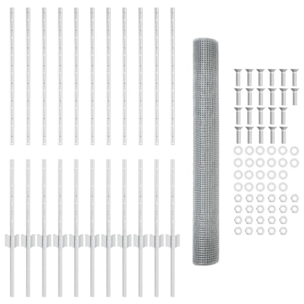 Stängsel med stolpe Silver 1 x 25 m Stål