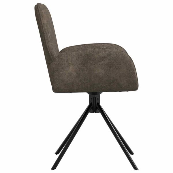 Svängande Matstolar 2 pcs Faux Mockaläder Mörkgrå