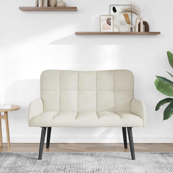 Tvåsitssoffa Kräm 115 x 61 x 87 cm Sammet