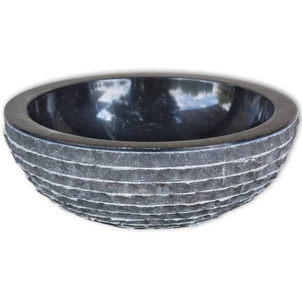 Handfat 40 cm marmor svart