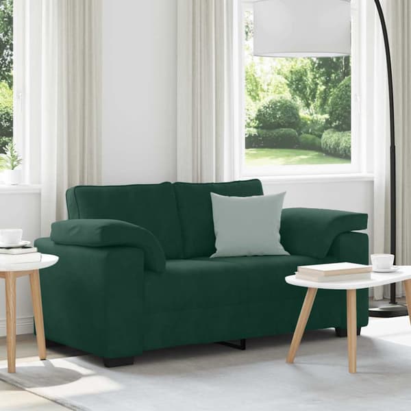 Tvåsitssoffa mörkgrön 160x77x82 cm sammet