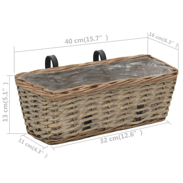 Balkonglåda 2 st korg med PE-foder 40 cm