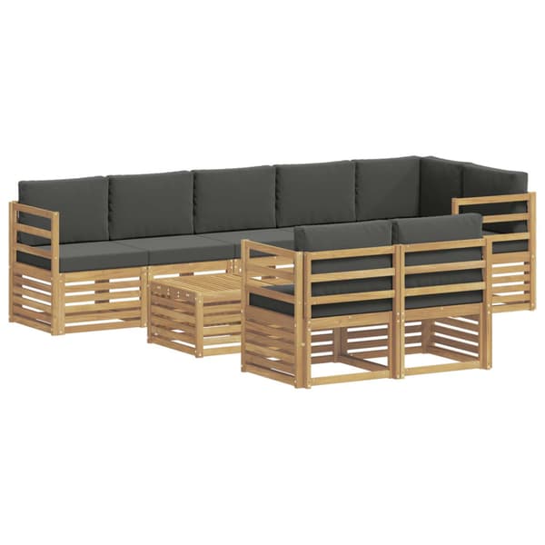 Utomhussoffset 8 pcs Vit och antracit 59 x 59 x 37 cm Polyester