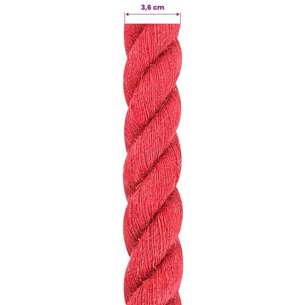 Juterep Röd 100% Tossa jute