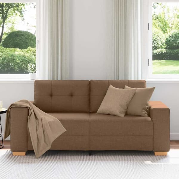 Tvåsitssoffa brun 180x77x82 cm tyg