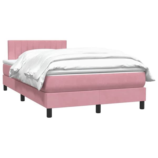 Ramsäng med madrass rosa 120x220 cm sammet