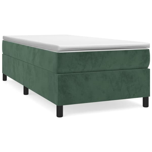 Boxspring-sängram mörkgrön 90x190 cm sammet