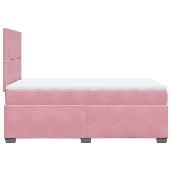Ramsäng med madrass rosa 120x200 cm sammet
