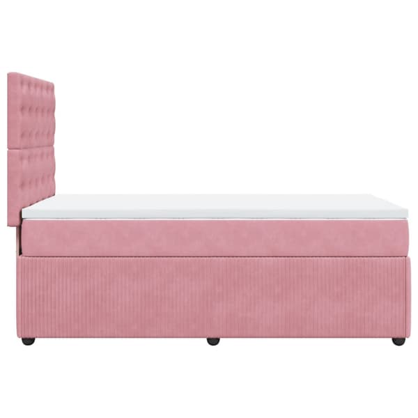 Ramsäng med madrass rosa 90x200 cm sammet
