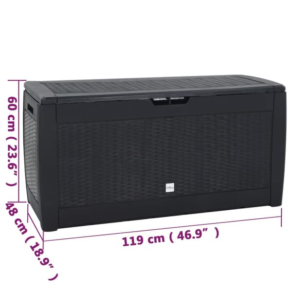 Dynbox antracit 119x48x60 cm polypropen