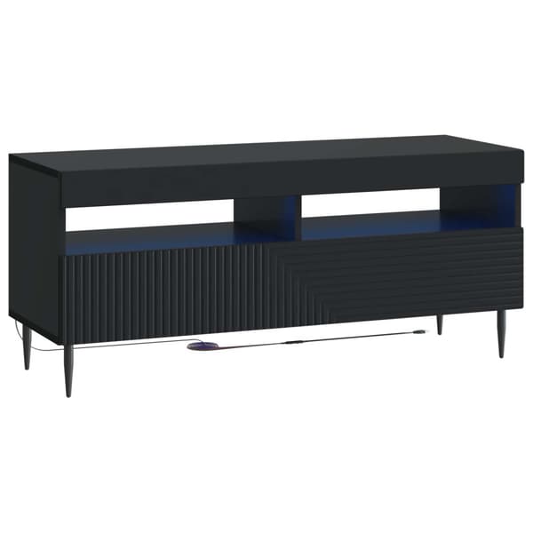 LED TV-skåp Svart Konstruerat trä
