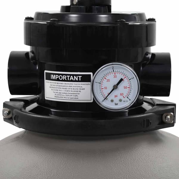 Sandfilter med 4-vägsventil grå 350 mm