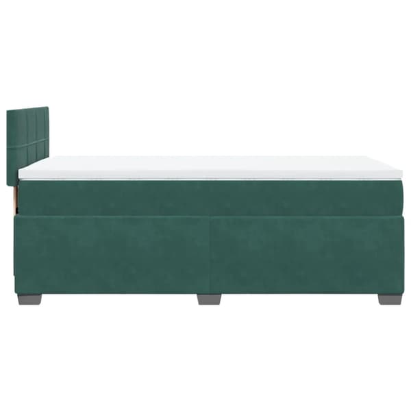 Ramsäng med madrass mörkgrön 100x200 cm sammet