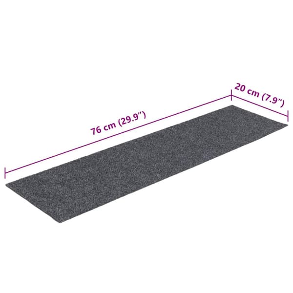 Trappmattor självhäftande 30 st 76x20 cm ljusgrå rektangulära