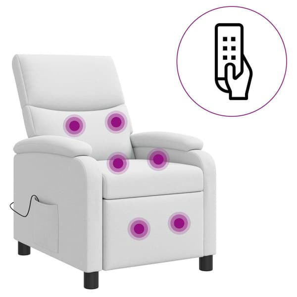 Massagefåtölj Vit Tyg