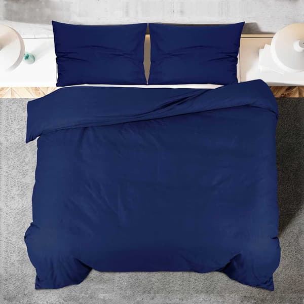 Bäddset marinblå 240x220 cm bomull
