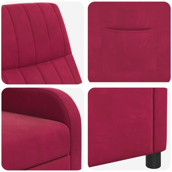 Recliner Vinröd Sammet (V)