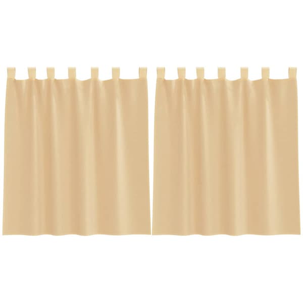 Voile gardiner med stångfickor 2 st sand