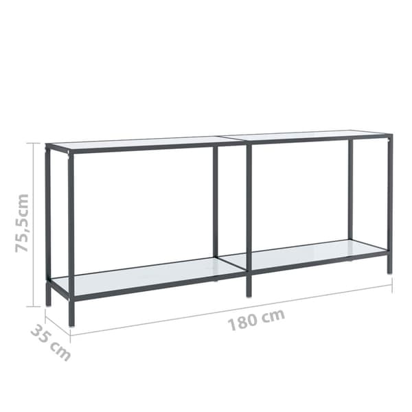 Konsolbord vit 180x35x75,5 cm härdat glas