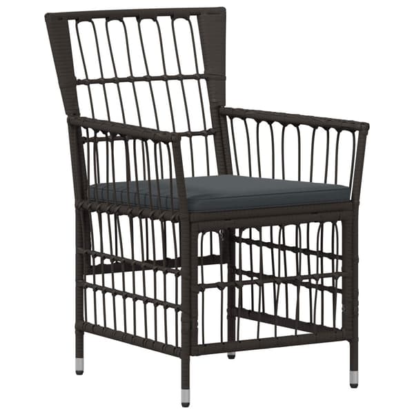 Trädgårdsstolar 4 st Svart PE rattan, Stål och Polyester Tyg