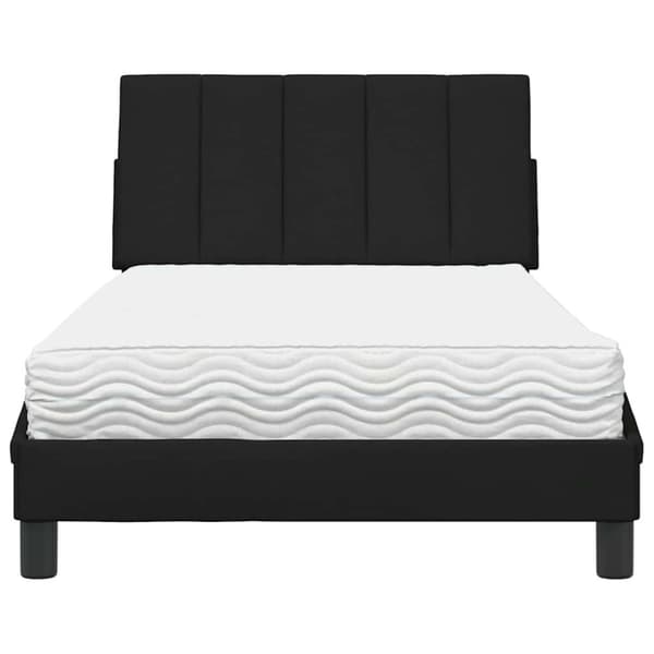 Bed with Mattress "Hanko" Black 100x200 cm Fabric