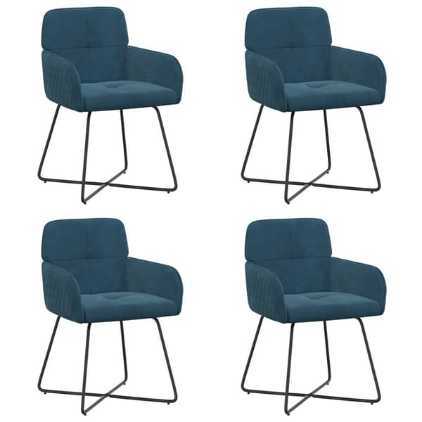 Matstolar 4 pcs Sammet Blå 59 x 56,5 x 86 cm