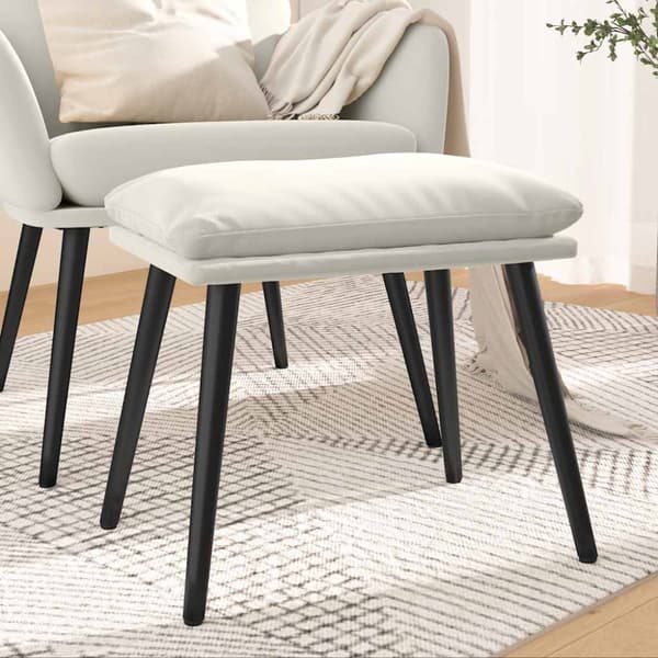Fotpall gräddvit 45x29,5x35 cm sammet