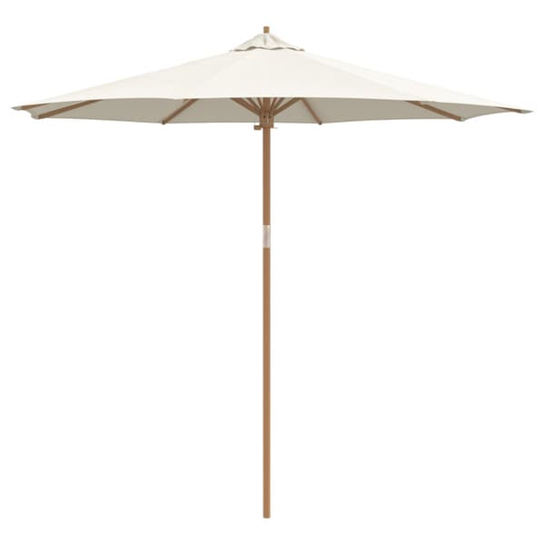Trädgårdsparasol Krämvit Ø 270 x 260 cm Bambu
