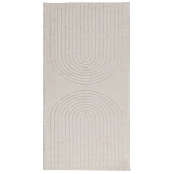 Områdesmattor Rektangulär GALATI Kräm 150 x 80 cm Polyester
