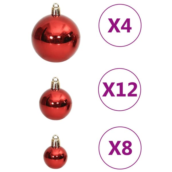 Julgranskulor 111 delar röd polystyren