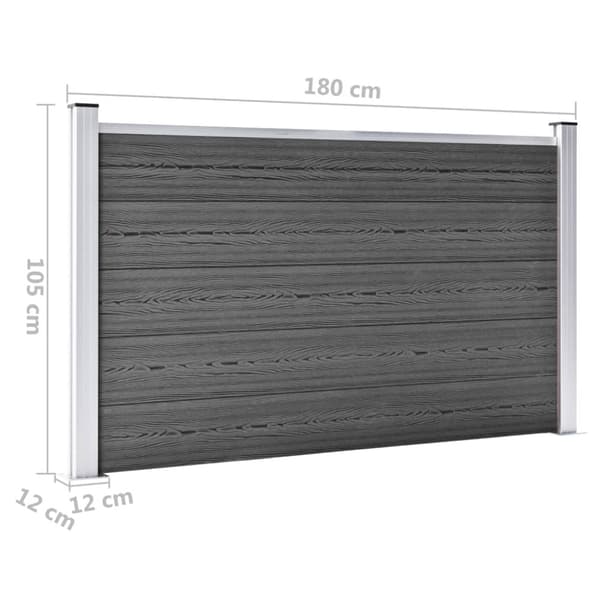 Staketpanel WPC 180x105 cm svart