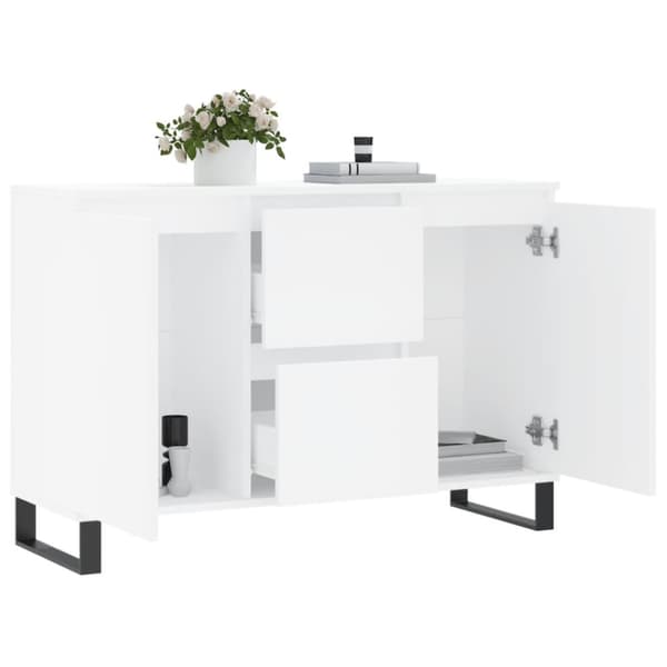 Skänk vit 101,5x35x70 cm konstruerat trä