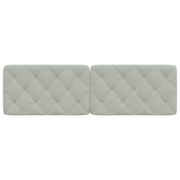 Headboard Cushion Light Grey 160 cm Velvet