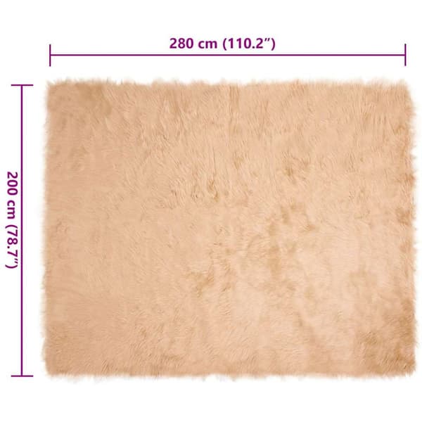 Fuskfäll matta TAFALLA Beige 200 x 280 cm Polyester