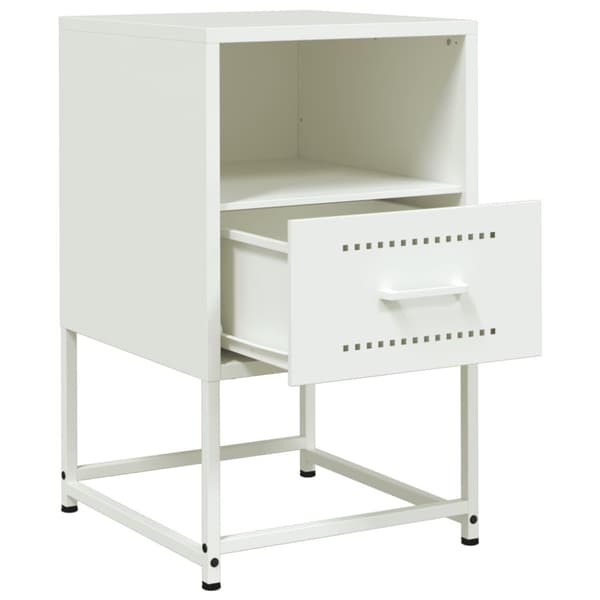 Sängbord vit 36x39x60,5 cm stål