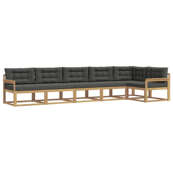 Utomhussoffset med kudde 4 pcs Vit och antracit Polyester