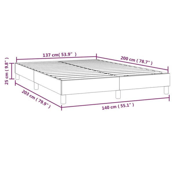 Boxspring-sängram ljusgrå 140x200 cm sammet