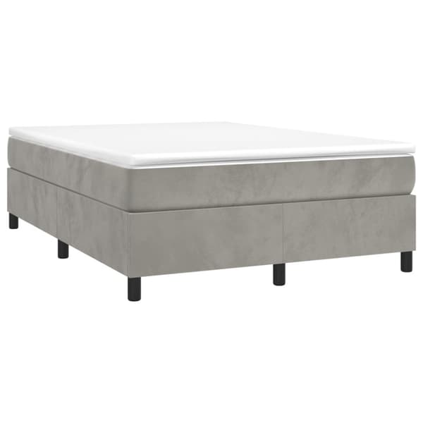 Boxspring-sängram ljusgrå 140x190 cm sammet