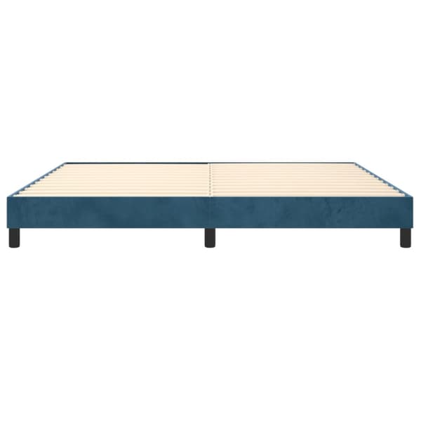 Boxspring-sängram mörkblå 200x200 cm sammet